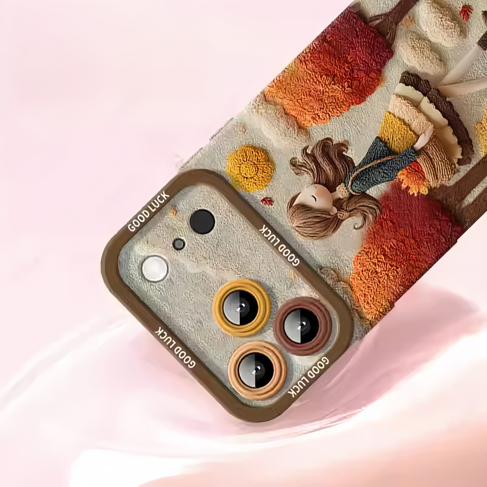 Autum Girl Liquid Silicone Phone Case with Free Lanyard - Image 3