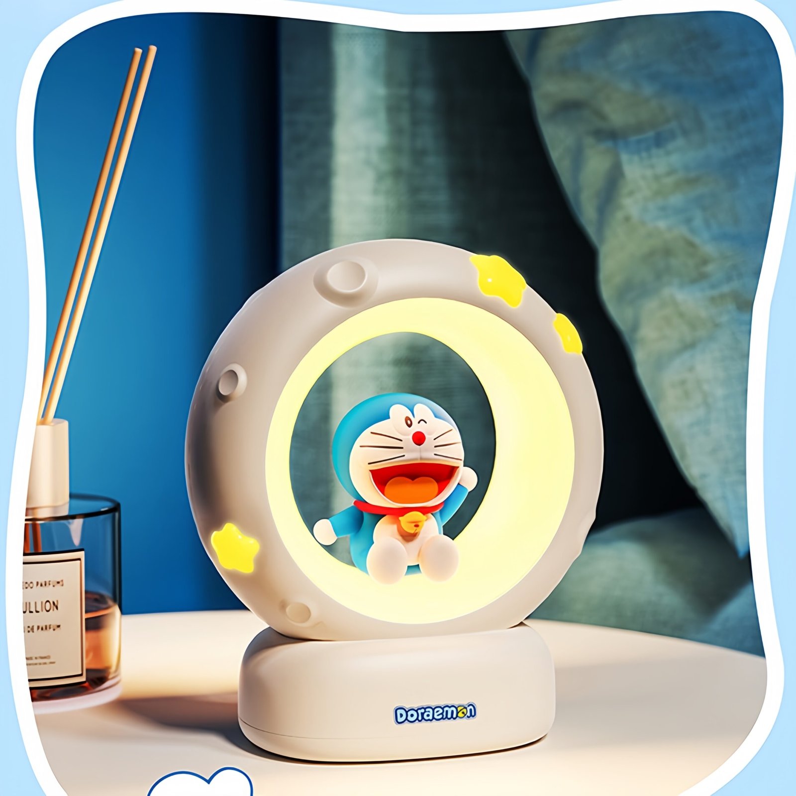 Doraemon Night Light Moon Desk Lamp - with 3 Adjustable Brightness Levels, Gift for Cozy Ambiance - Image 3
