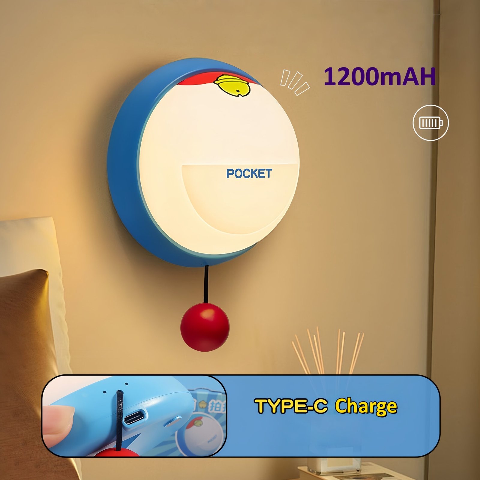 Doralamp Night Light - Light Up by Tapping On it, 3-levels Adjustable Brightness and 30 Minutes Timer - Image 2