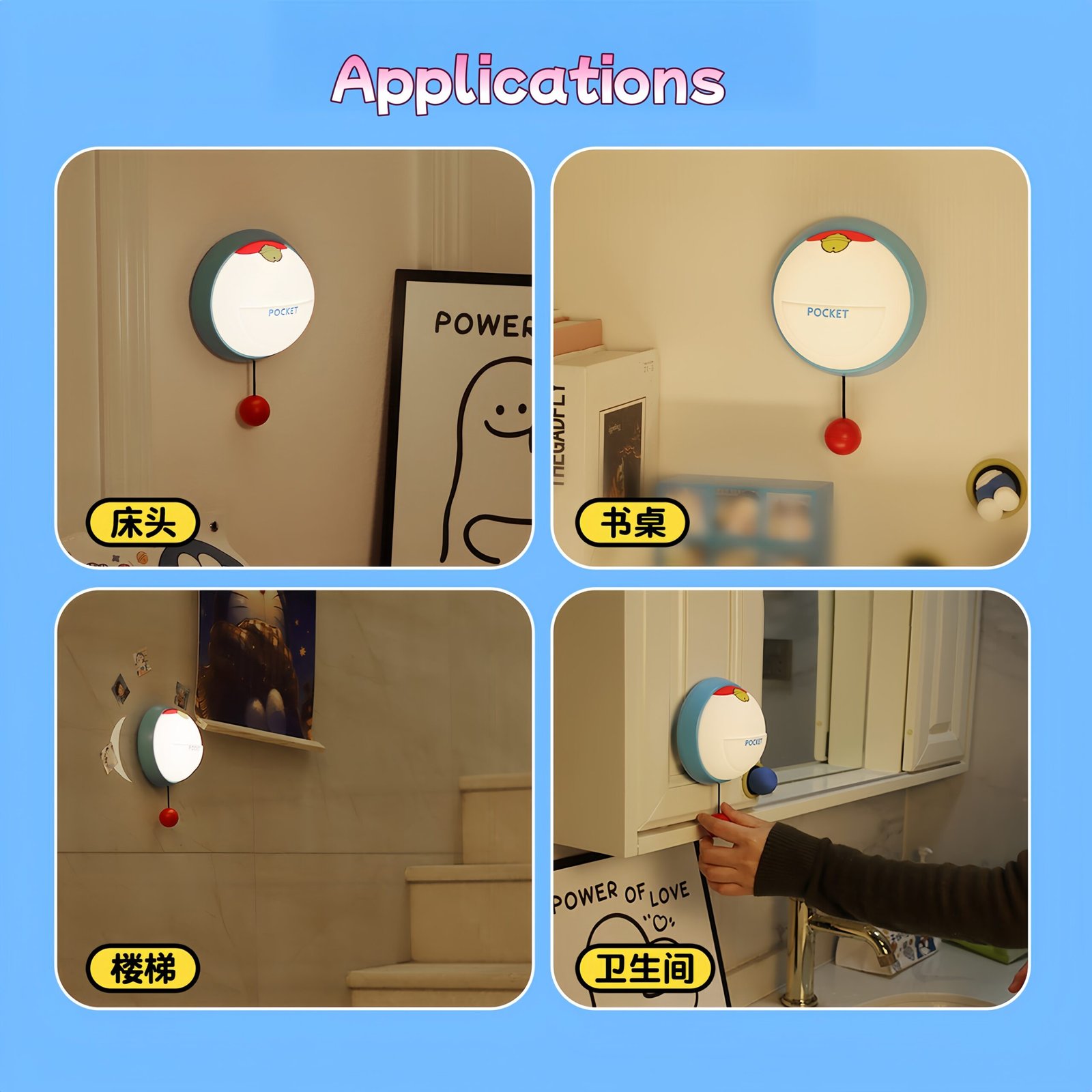 Doralamp Night Light - Light Up by Tapping On it, 3-levels Adjustable Brightness and 30 Minutes Timer - Image 4