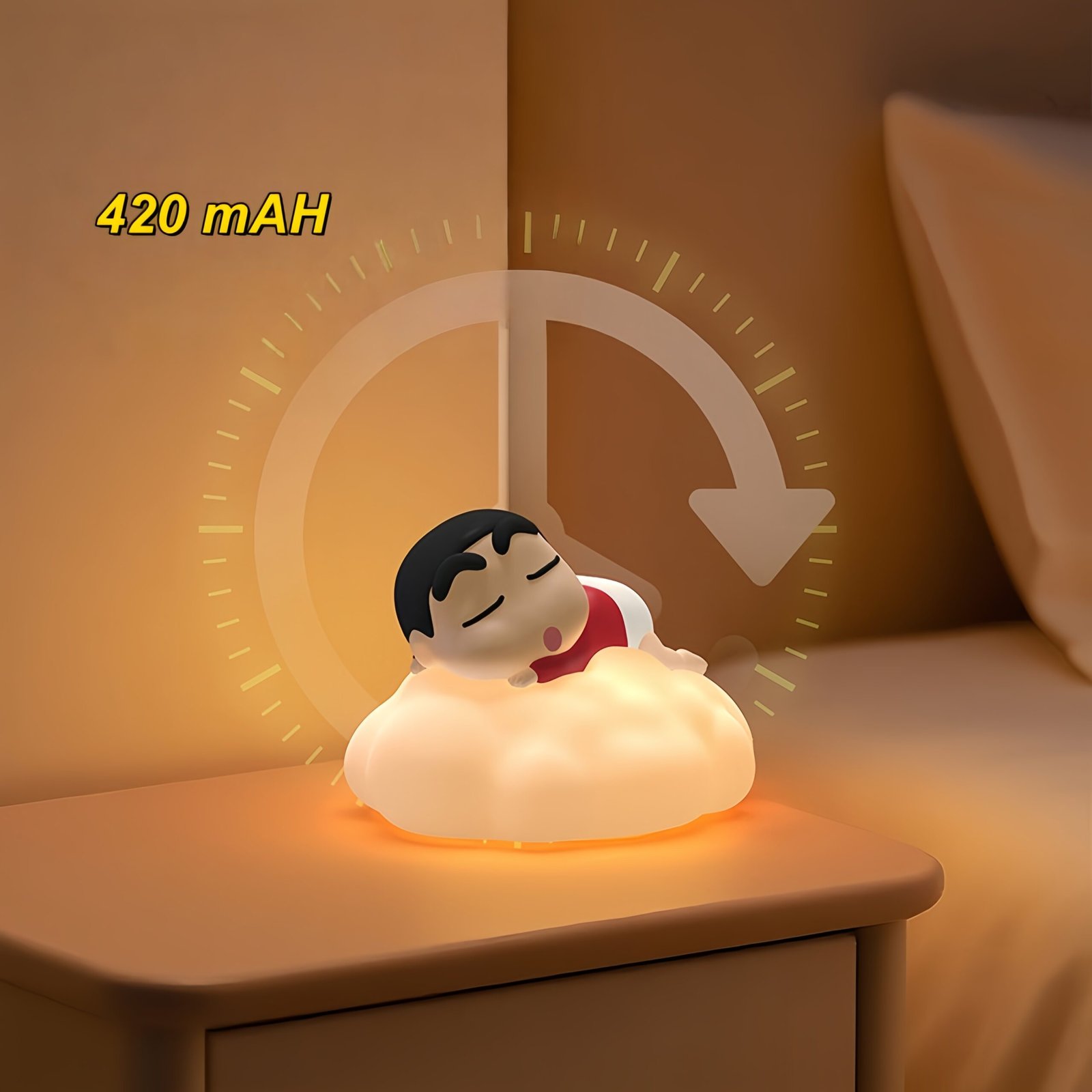 Crayon Shin-chan Night Light - with 3 Adjustable Brightness Levels, Gift for Cozy Ambiance - Image 3