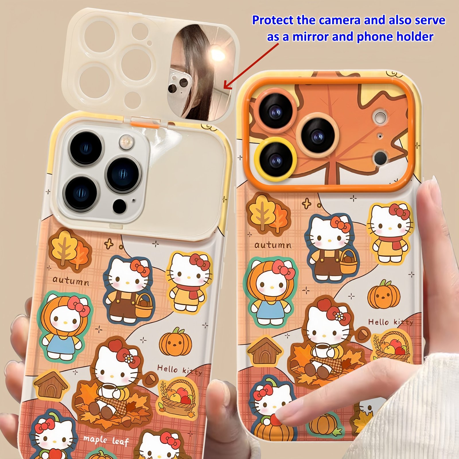 Hello Kitty Flip Phone Case with Free Lanyard and Mirror - Image 3