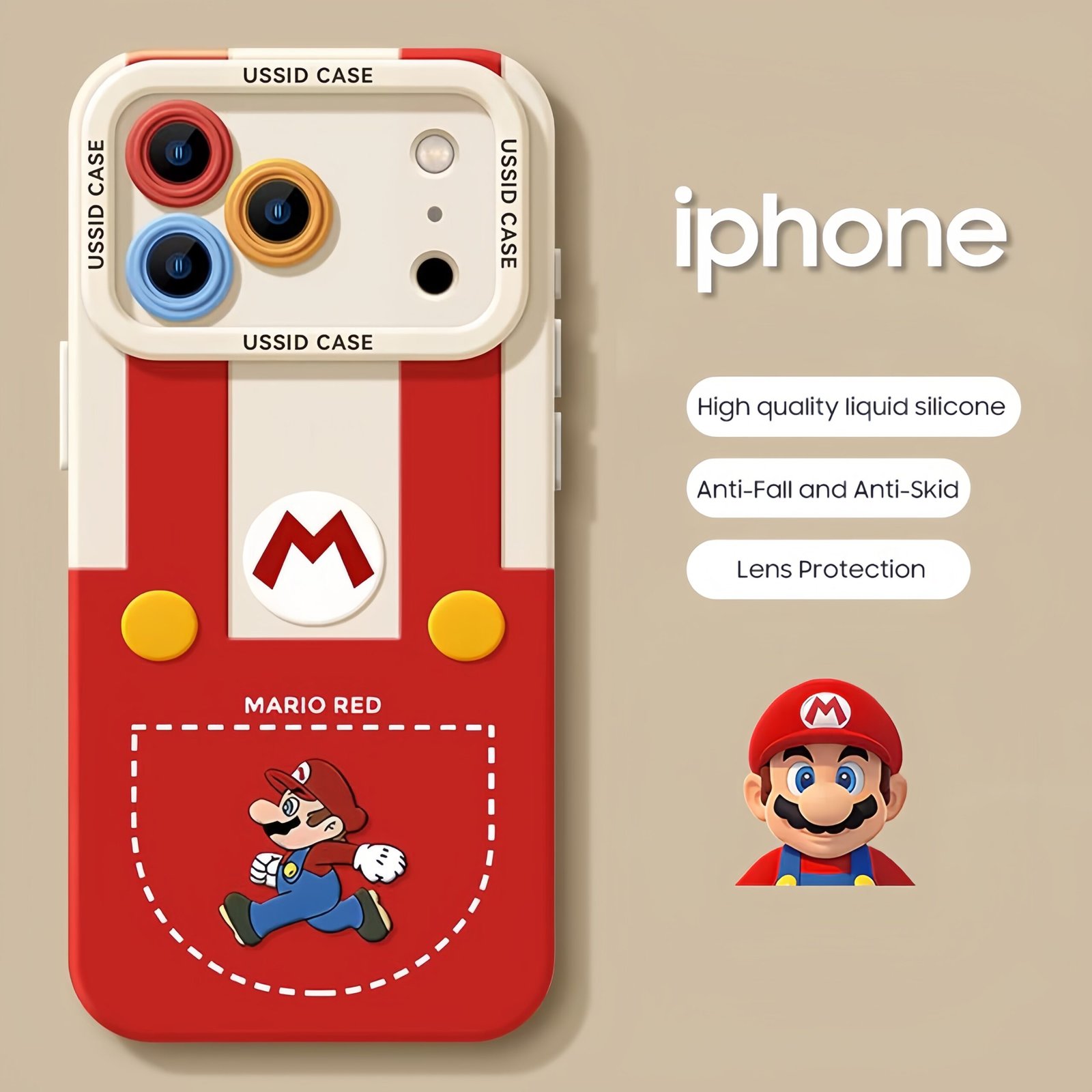 Super Mario Liquid Silicone Phone Case with Free Lanyard - Image 2